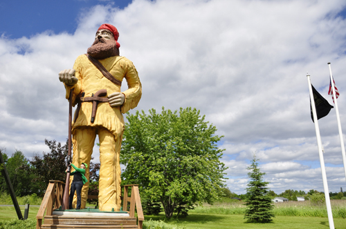 Karen Duquette by the Voyageur Statue